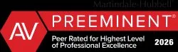 Martindale-Hubbell AV Preeminent, Peer Rated for Highest Level of Professional Excellence